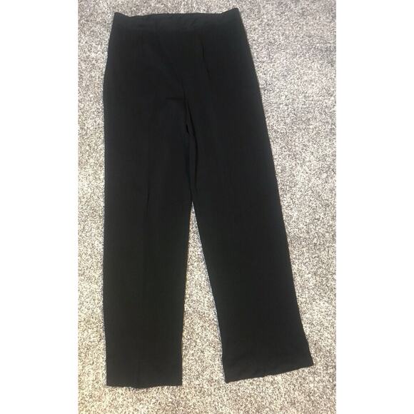 Ming Wang Pants Women’s Small Black Knit Slits At Hem Career Casual Pull On - Picture 2 of 7